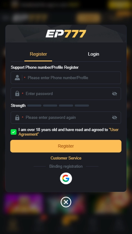 EP777 Registration & Login